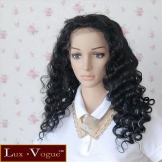 14 Deep Waves Indian Human Hair Swiss Lace Front Wigs
