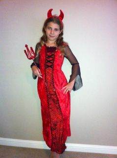 Girls Medium Little Devil Halloween Costume