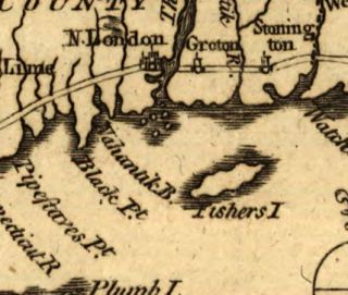 1776 Map Connecticut and Rhode Island with Long Island A of