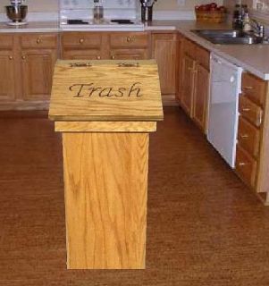 Wood Wooden Kitchen Trash Can Free Personalized Lid