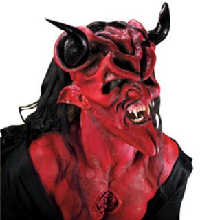 Dark Lord Red Devil Satan Halloween Costume Makeup Latex Prosthetic