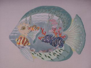 Dede Fish Handpainted Needlepoint Canvas