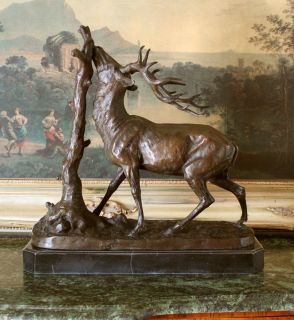 Elk Stag Deer PJ Mene Biltmore Vanderbilt Estate Bronze Marble Statue