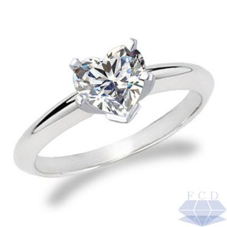  Cut F VS2 Diamond Solitaire Engagement Ring 14kt White Gold