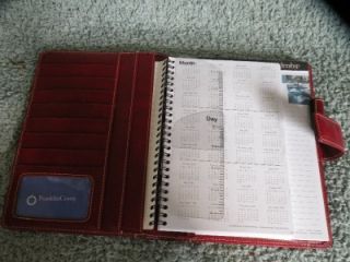 Red Franklin Covey Day Planner Organizer w/Notepad & Weekly Planning