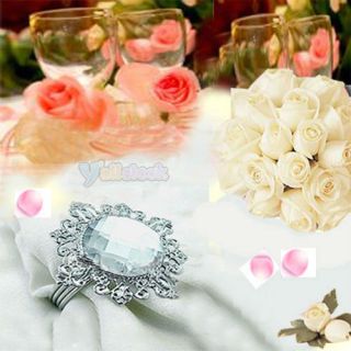 New Diamond Ring Gem Napkin Rings Holder Wedding Bridal Shower Favor