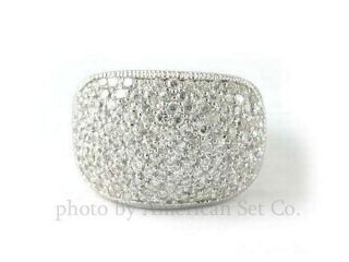 14k White Gold Pave Diamond Band Ring Rings Bands