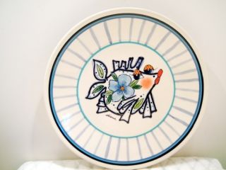 Rare Blue Sky Clay Works Diane Artware Come Dream with Me Flower Fish