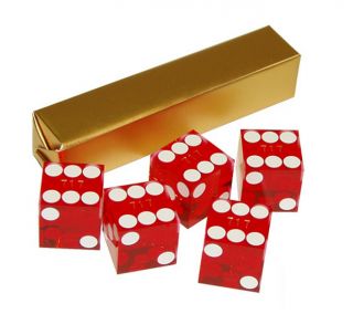 casino dice red precision serialized set brand new 19mm item 10