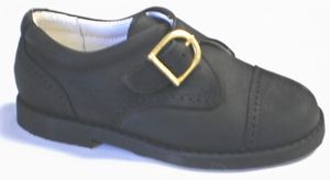 NIB de OSU Spain Boys Black Nubuck Leather Dress Shoes Euro 22 33 Sz 6
