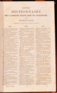 1836 DICTIONNAIRE Francais Italien by A Ronna
