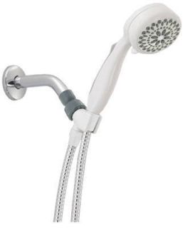 Delta White 7 Spray Handheld Showerhead with 6 Foot Flexible Hose