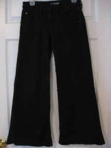 Hudson Vintage Wide Leg Black Pants Jeans Size 27 27 5 x 28 Back Flap