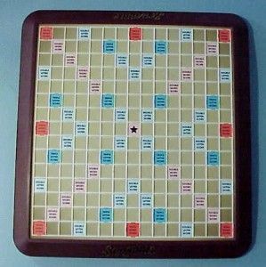Deluxe Turntable Scrabble Crossword Board Game 2001 Burgundy Tiles EXC