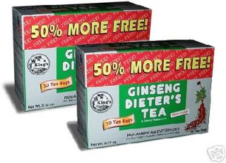 Kings Ginseng Dieters Tea 2 Tea Boxes Tot 60 Bags