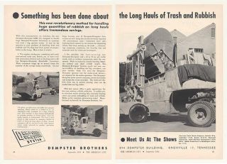 1954 Dempster Dumpster Grd 304 Garbage Truck 2 Page Ad
