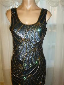  by DEBRA Sequin,Beaded Stretch Gown,Pageant Drag Queen Formal Dress L
