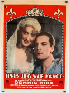 The Vagabond King Dennis King Ludwig Berger 1930 Movie Poster 1380