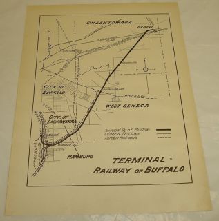  Route Map of Terminal Railroad of Buffalo Lackawanna Depew NY