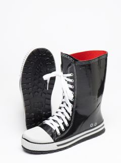 Black Dinger Boots Childrens Short Wellies Size 12.5 Unisex Gardening