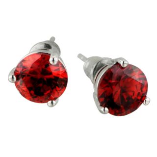 Pugster January Deep Red Crystal Waterdrop Gift Center Mother Earring