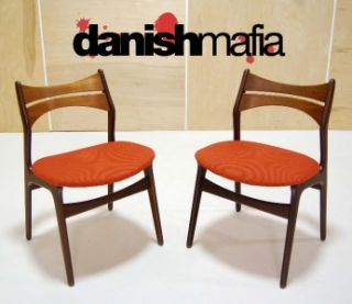 Mid Century Danish Modern Set of 6 Erik Buck Dining Chairs