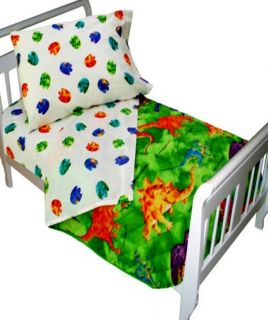 Crayola Dinosaurs Green Comforter Sheets 4pc Toddler Bedding Set New