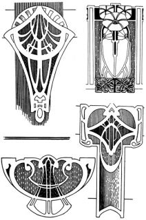 Many of the Arts & Crafts and Art Nouveau designs can be used