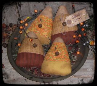 Primitive Grungy Halloween Candy Corn Ornies Bowl Fillers Tucks