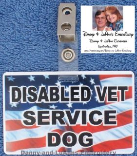DISABLED VETERAN SERVICE DOG CLIP for collar vest