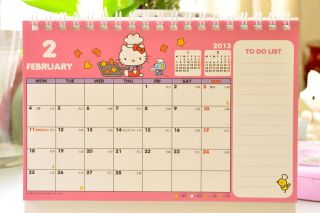 2013 Sanrio Hello Kitty Desk Calendar Plan 18.8 x 13.5 cm / 7.4 x 5.3