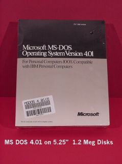 Microsoft Dos Version 4 01  on 5 25 1 2 Meg Diskettes