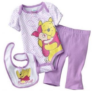 Disney Baby Girl Clothes 3 Piece Set Winnie The Pooh Purple 6M 3 6