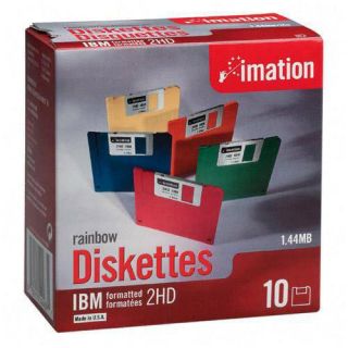 Imation 3 5 Diskettes IBM Format DS HD 5 Assorted Colors 10 Box