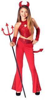 RED HOT DEVIL HALLOWEEN COSTUME NEW GIRLS SIZE LARGE 12   14