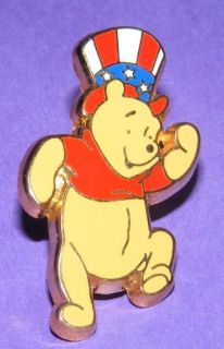 Disney Pin Patriotic Winnie The Pooh as Uncle Sam Dancing Pinpics