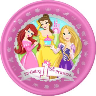 Disney Princess First Birthday 32 Dinner Dessert Plates Lunch Bev