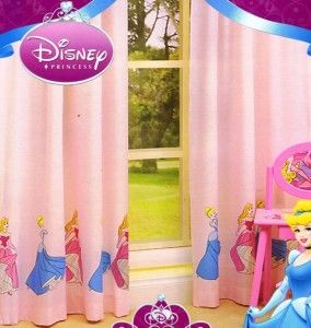 Disney Princess One Pair Rod Pocket Curtains Ready to Hang NEW