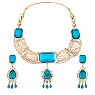  Princess Jasmine Crown Jewelry Set Necklace and Earings