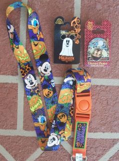 Disney Pins Halloween Lanyard Plus 2 Pins