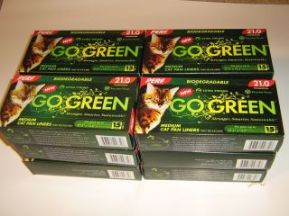   Green Medium Cat Pan Liners Extra Strong Biodegradable 15 Liners Box