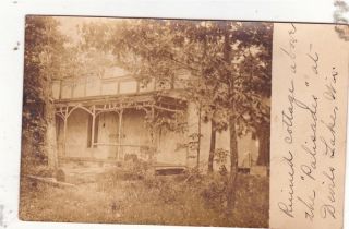 Vintage Postcard Ruined Cottage Palisades Devils Lake Wis. 1907