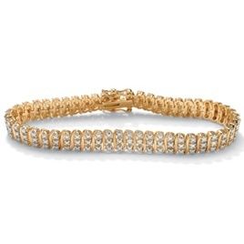 Carat Genuine Diamond 18K Gold s Link Tennis Bracelet 8 Inch