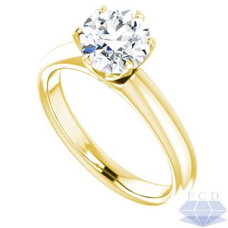 58 Ct Round Cut SI1 Natural Diamond Solitaire Engagement Ring 14k