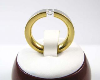 Mens Ladies Platinum 18K Gold Diamond Comfort Band Ring