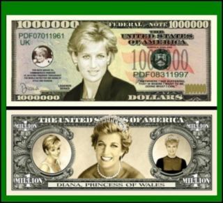 100 Factory Fresh Princess Diana Million Dollar Bills