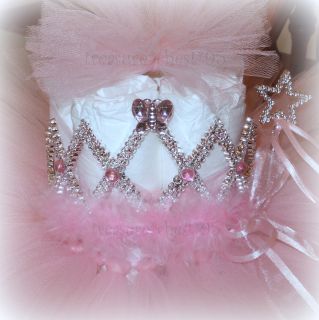 New Pink Tutu Diaper Cake Fit for A Princess Baby Shower Centerpiece