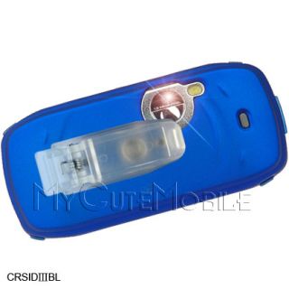 Mobile Sidekick III 3 Blue Rubber Diamond Case with Belt Clip