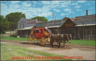 Postcard of Dodge City Kansas and Panhandle Stage Line