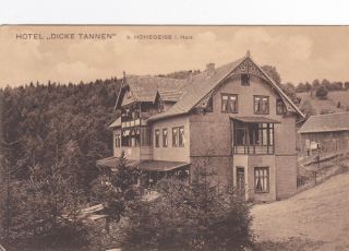 Antique Hotel Dicke Tannen Hohegeiss Harz Germany Postmark on Postcard